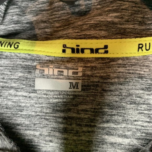 Hind Cropped Top Women's Medium Heather Gray 1/4 Zip Polyester Long Sleeve‎ 6778 - Picture 4 of 9